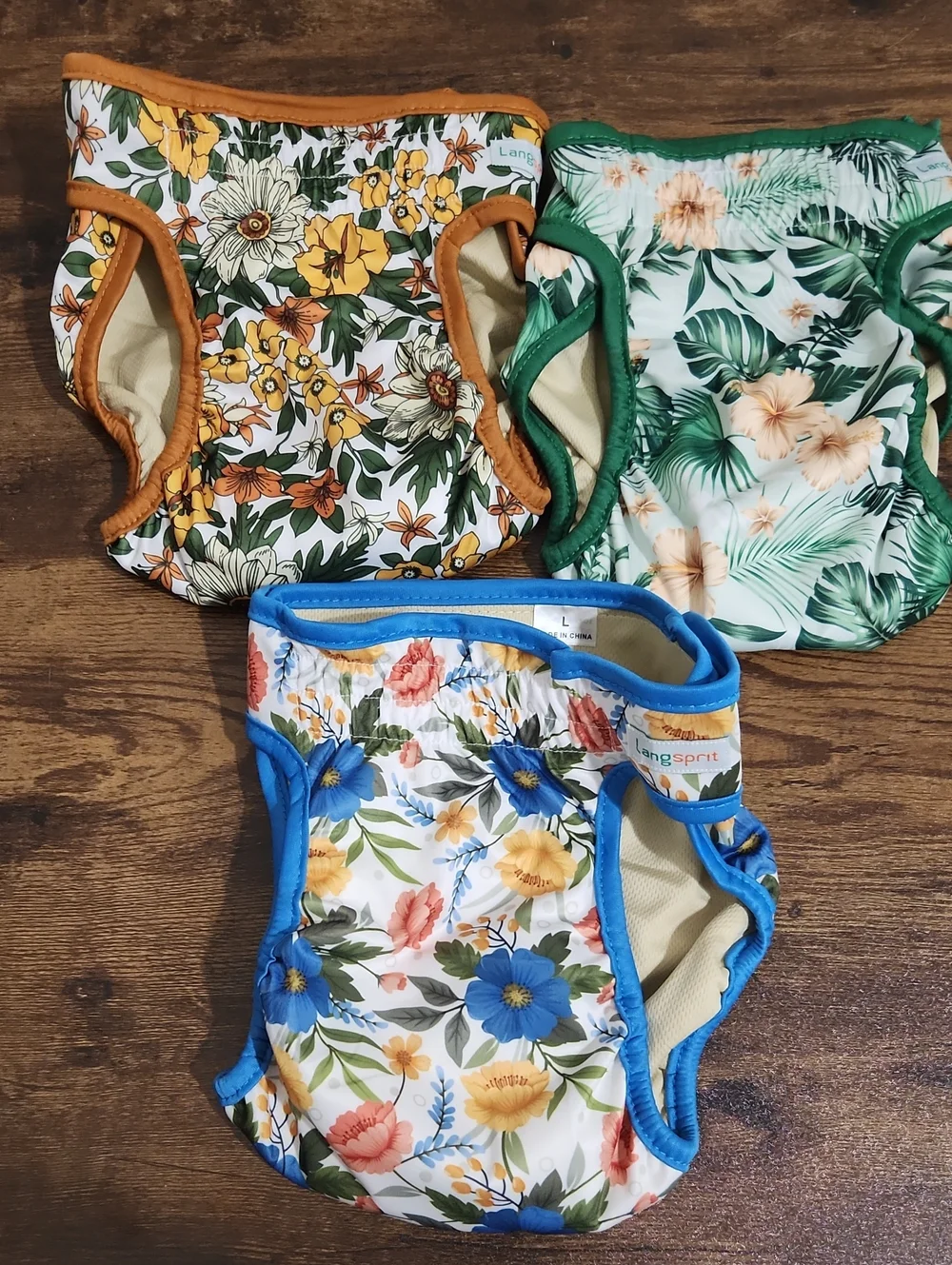 Floral Set of Reusable Dog Diapers